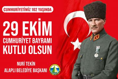CUMHURİYETİMİZİN 102. YILI KUTLU OLSUN.